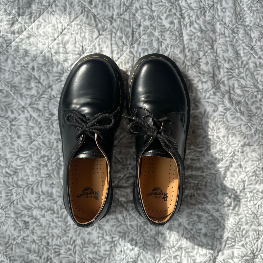 Dr. Martens Classic Black Leather Oxfords, Size 7.
